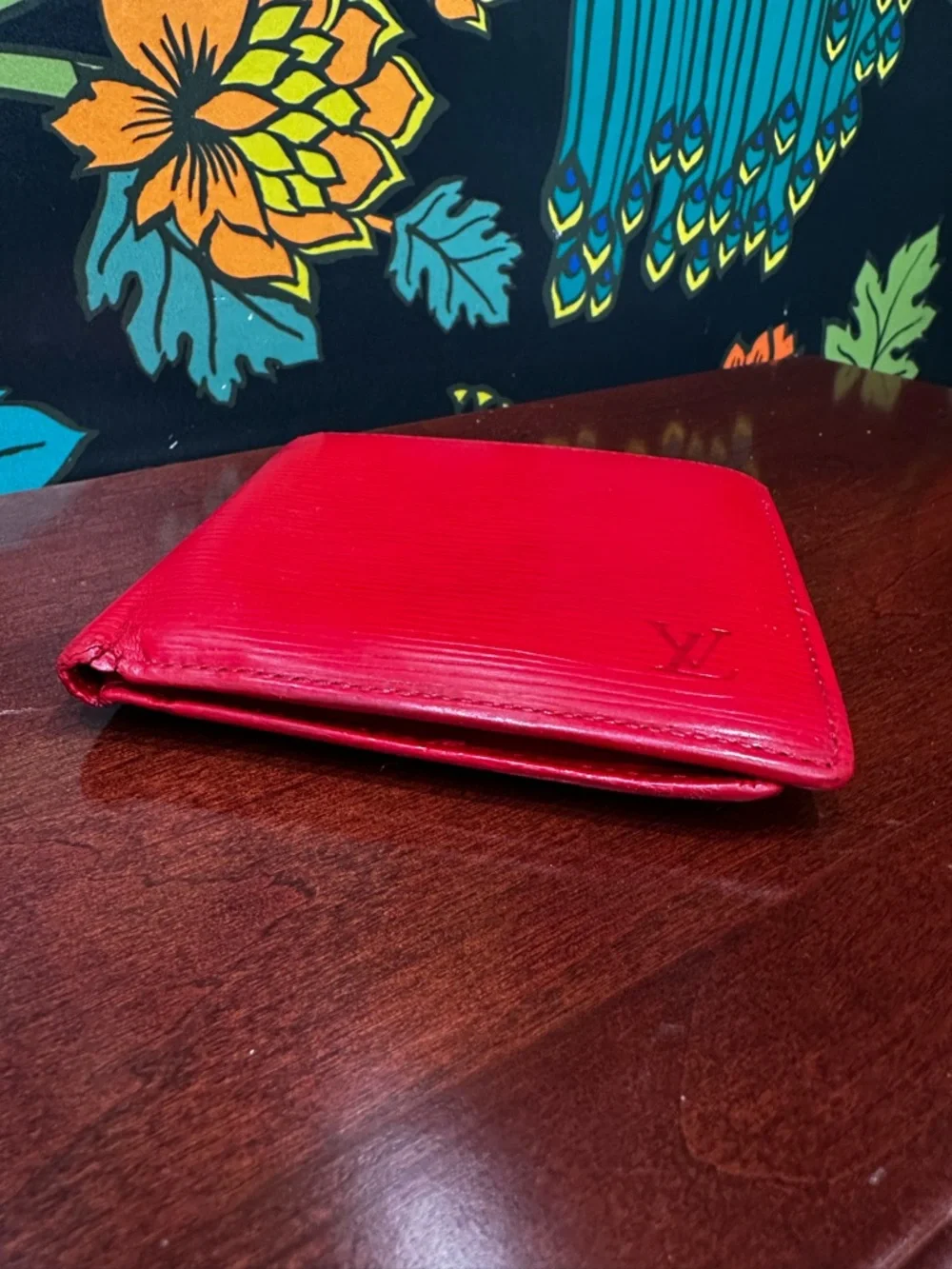 Vintage Louis Vuitton Red Epi Leather Bifold Wallet